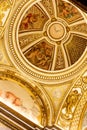 Dome with dove of peace in gold colored ceiling Royalty Free Stock Photo