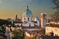 The dome of Duomo Nuovo in Brescia after sunrise Royalty Free Stock Photo