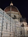 Dome of Filippo Brunelleschi, in the darkness of a November evening, in Florence.