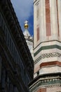 Dome of Filippo Brunelleschi details in the sky of the city, Florence, Italy