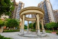 Dome gazebo view in residential complex Royalty Free Stock Photo