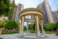 Dome gazebo view in residential complex Royalty Free Stock Photo