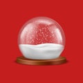 Dome glass transparent Christmas ball with snow Royalty Free Stock Photo