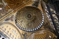 The Dome of the Hagia Sophia Flanked by the Mosaic of the Seraphim Royalty Free Stock Photo