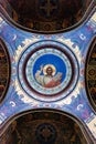 Dome interior of Russian orthodox cathedral of Ascention in Novocherkassk Royalty Free Stock Photo