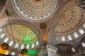 Dome of the mosque from the inside. Mosque interior. Islamic muslim art.