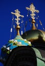 Dome orthodox church with golden roods