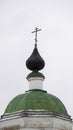 Dome of the Orthodox church with a green roof Royalty Free Stock Photo