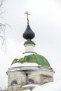 Dome of the Orthodox church with a green roof Royalty Free Stock Photo