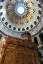 The dome over Kuvuklia in the Holy Sepulchre in Christian quarter in the old city of Jerusalem, Israel