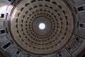 The dome of the Pantheon. Inside view. Rome, Italy. Royalty Free Stock Photo