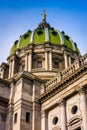 The dome of the Pennsylvania State Capitol in Harrisburg, Pennsylvania.