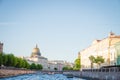 Dome Peter and Paul Cathedral top view panorama of St.-Petersburg Russia