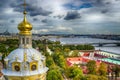 Dome Peter and Paul Cathedral top view panorama St.-Petersburg Royalty Free Stock Photo