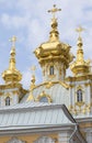 The dome of the Peter and Paul Church of the Grand Peterhof Palace. Saint Petersburg Royalty Free Stock Photo