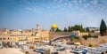 The Dome of the Rock is an Islamic shrine located on the Temple Mount Royalty Free Stock Photo