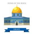 Dome of the Rock in Jerusalem Israel vector flat attraction