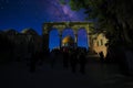 The Dome of the rock with milkyway at Jerusalem, Palestine/ Israel Royalty Free Stock Photo
