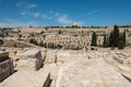 Dome of the Rock view from the Mount of Olives, Jewish Cemetery, Jerusalem, Israel Royalty Free Stock Photo