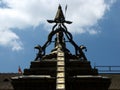 Dome on a roof inside Hiranya Varna Mahavihar. Golden Temple. Patan, Kathmandu. Nepal