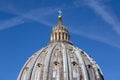 Dome of Saint Peter`s Basilica at St.Peter`s square on background of blue sky, Vatican, Rome, Italy Royalty Free Stock Photo