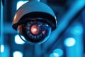 Security Camera in Blue Light Royalty Free Stock Photo