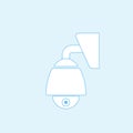 Dome security camera outline icon.
