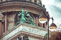 Dome of St. Isaac`s Cathedral in Saint-Petersburg,