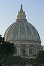 Dome of St. Peter`s Basilica at Sunrise