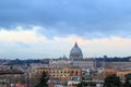 Dome of St. Peter`s Basilica at SunRise. Rome, Italy Royalty Free Stock Photo