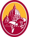 Dome of St Peter's Basilica Vatican Retro