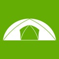 Dome tent for camping icon green