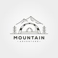 Dome tent outdoor logo vector minimalist illustration design, mountain camp logo design