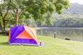 Dome tents camping in forest Royalty Free Stock Photo
