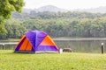 Dome tents camping in forest Royalty Free Stock Photo