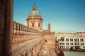 Dome of the 18th century catholic Palermo Cathedral, presence of different styles of architecture