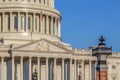 Dome of the United States Capitol building in Washington D.C., the meeting place for Congress, and the seat of the legislative Royalty Free Stock Photo