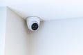 dome video camera on the ceiling. video surveillance and security system Royalty Free Stock Photo