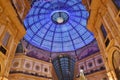 Dome of the Vittorio Emanuele II Gallery decorated with Swarovski crystals for the Christmas holidays.