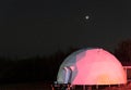 Domed room at the observatory for observation of stars and planets at night. Science, astronomy concept