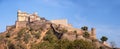 Domed tower and fortified wall of Kumbhalgarh Fortress near Udaipur, India