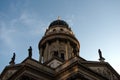 The domed tower and sculptures of the French Cathedral at Gendarmenmarkt, Berlin, Germany