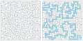 Labyrinth, maze with solution vector illustration. Square maze. High quality vector.