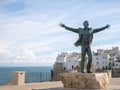 domenico modugno statue in polignano a mare Royalty Free Stock Photo