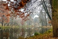 Domeniul Stibei Bucharest Romania beautiful autumn lake reflection forest trees domain Royalty Free Stock Photo