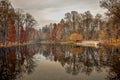 Domeniul Stibei Bucharest Romania beautiful autumn lake reflection forest trees domain Royalty Free Stock Photo