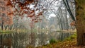 Domeniul Stibei Bucharest Romania beautiful autumn lake reflection forest trees domain Royalty Free Stock Photo