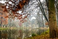 Domeniul Stibei Bucharest Romania beautiful autumn lake reflection forest trees domain Royalty Free Stock Photo