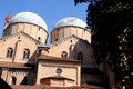 Domes of the Basilica of the Holy views from the first cloister, the church dedicated to St. Anthony in Padua in the Veneto Italy