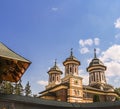 Domes of Biserica Mare The Great Church at Sinaia Monastery Royalty Free Stock Photo